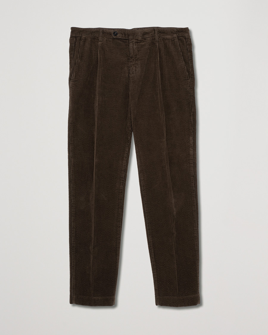 Hombres | Massimo Alba Ionio Single Pleated Corduroy Trousers Brown 52 | Pre-owned | Massimo Alba Ionio Single Pleated Corduroy Trousers Brown 52