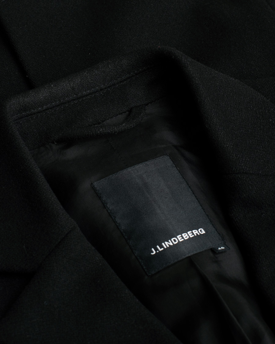 Hombres | J.Lindeberg Wolger Compact Melton Coat Black 46 | Pre-owned | J.Lindeberg Wolger Compact Melton Coat Black 46