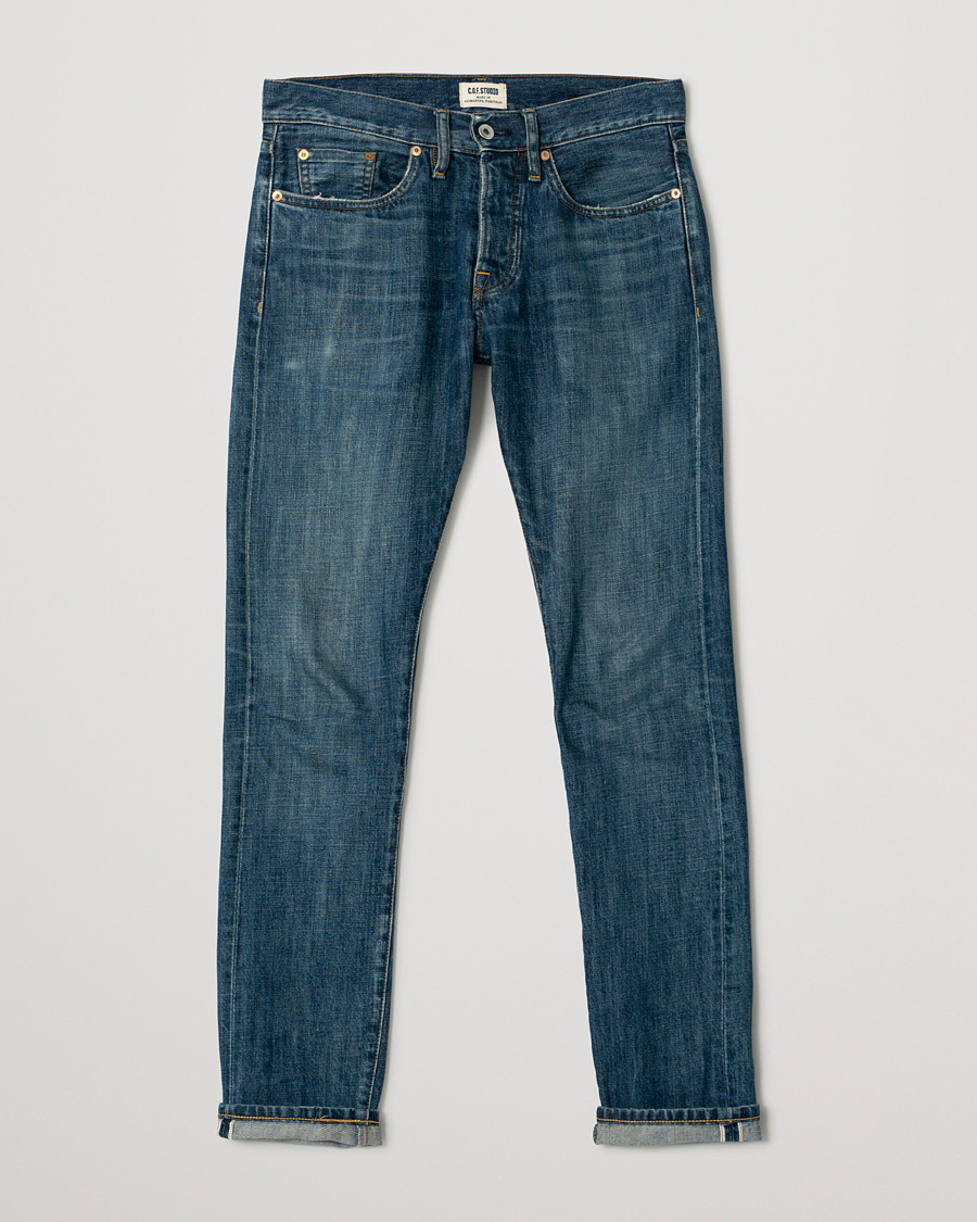 Hombres | C.O.F. Studio M3 Regular Tapered Fit Selvedge Jeans Classic Worn W29 | Pre-owned | C.O.F. Studio M3 Regular Tapered Fit Selvedge Jeans Classic Worn W29