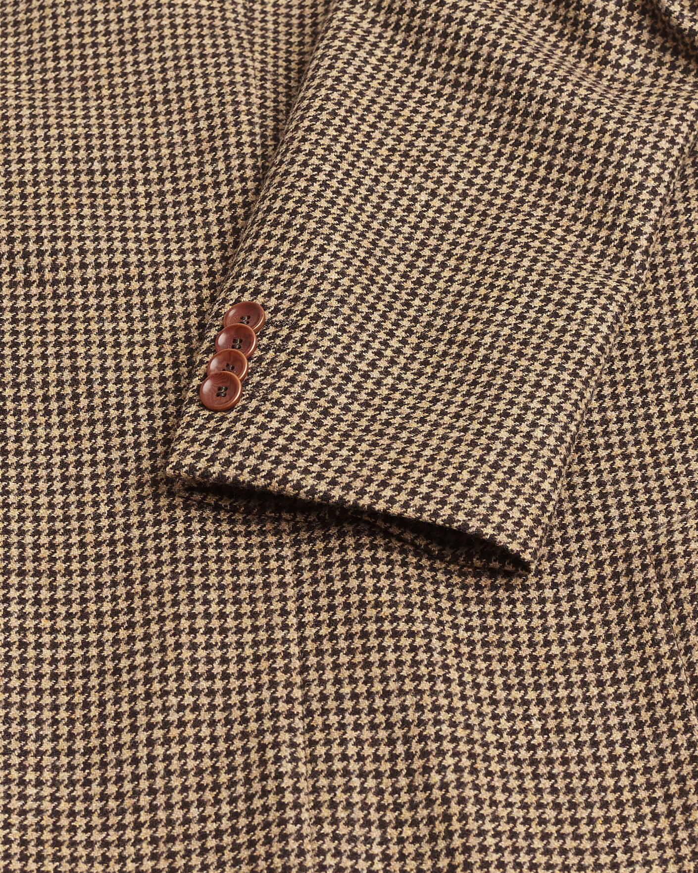 Hombres | Pre-owned Blazers | Pre-owned | Oscar Jacobson Einar Houndstooth Wool Blazer Brown 50