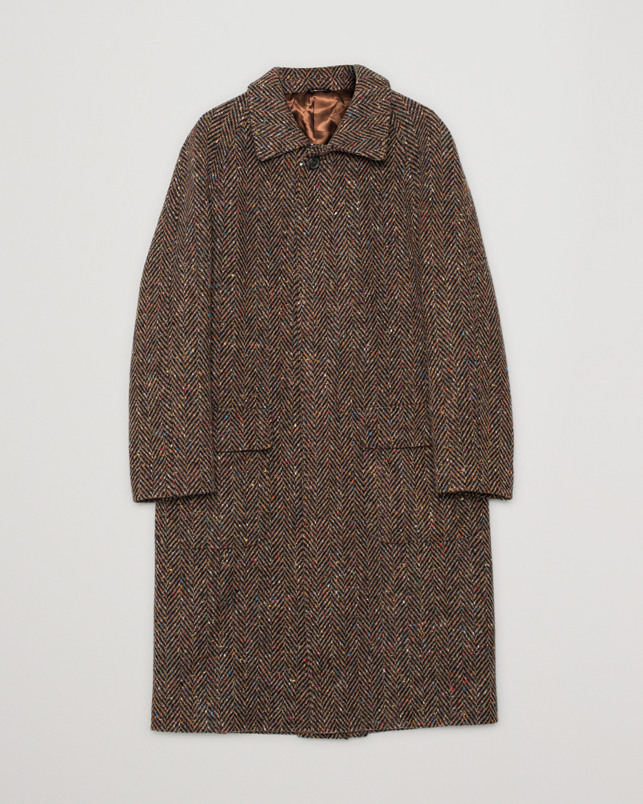 Hombres | Berg&Berg Nelson Tweed Raglan Coat Brown 50 | Pre-owned | Berg&Berg Nelson Tweed Raglan Coat Brown 50