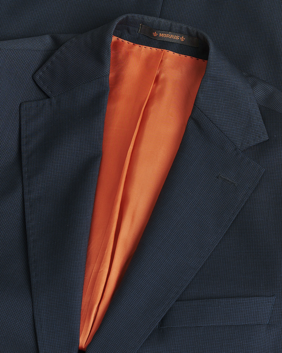 Hombres | Pre-owned Trajes | Pre-owned | Morris Wool Suit Navy Check 150