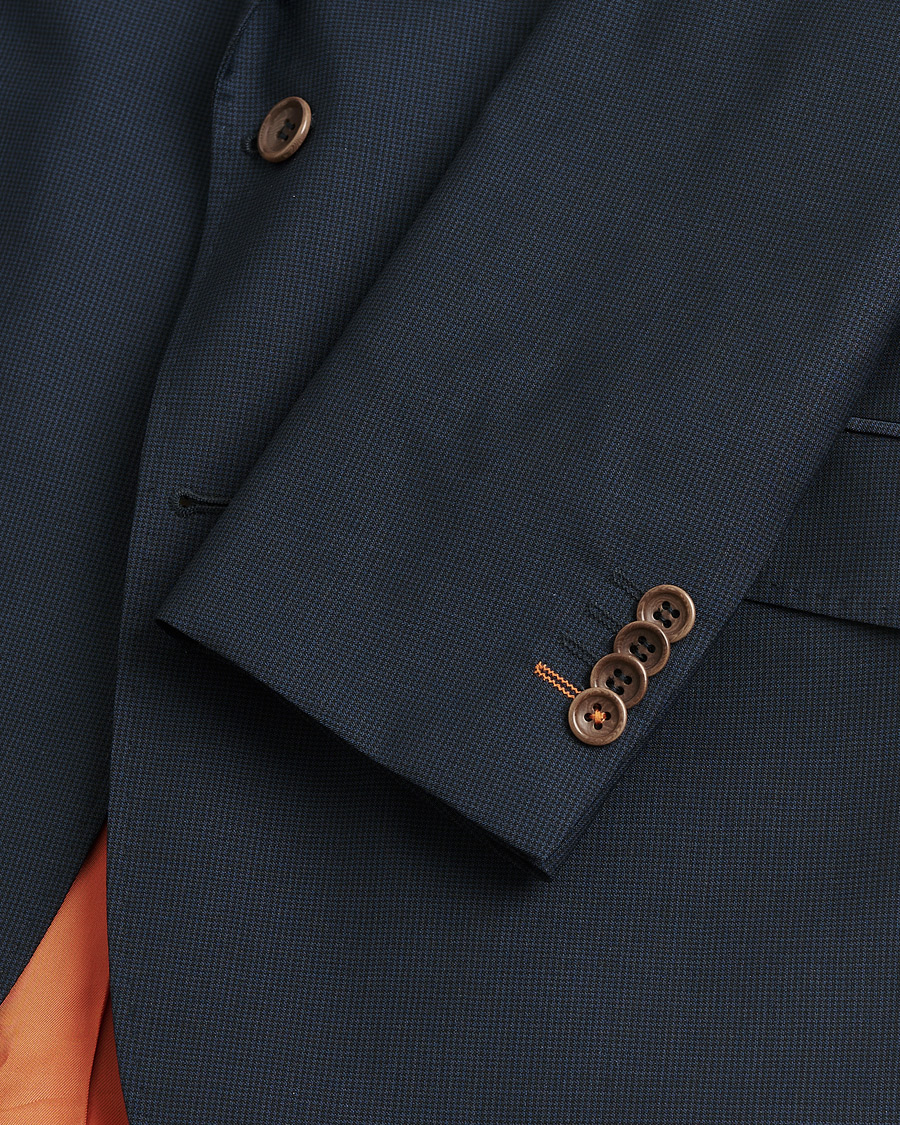 Hombres | Pre-owned Trajes | Pre-owned | Morris Wool Suit Navy Check 150