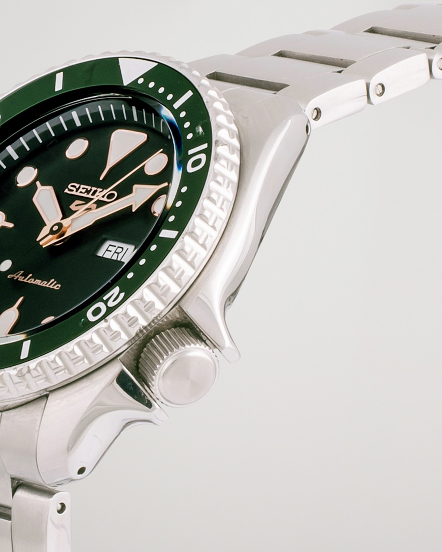 Hombres | Seiko 5 Sports Mens 43mm 100m Automatic Steel/Green Dial | Pre-owned | Seiko 5 Sports Mens 43mm 100m Automatic Steel/Green Dial