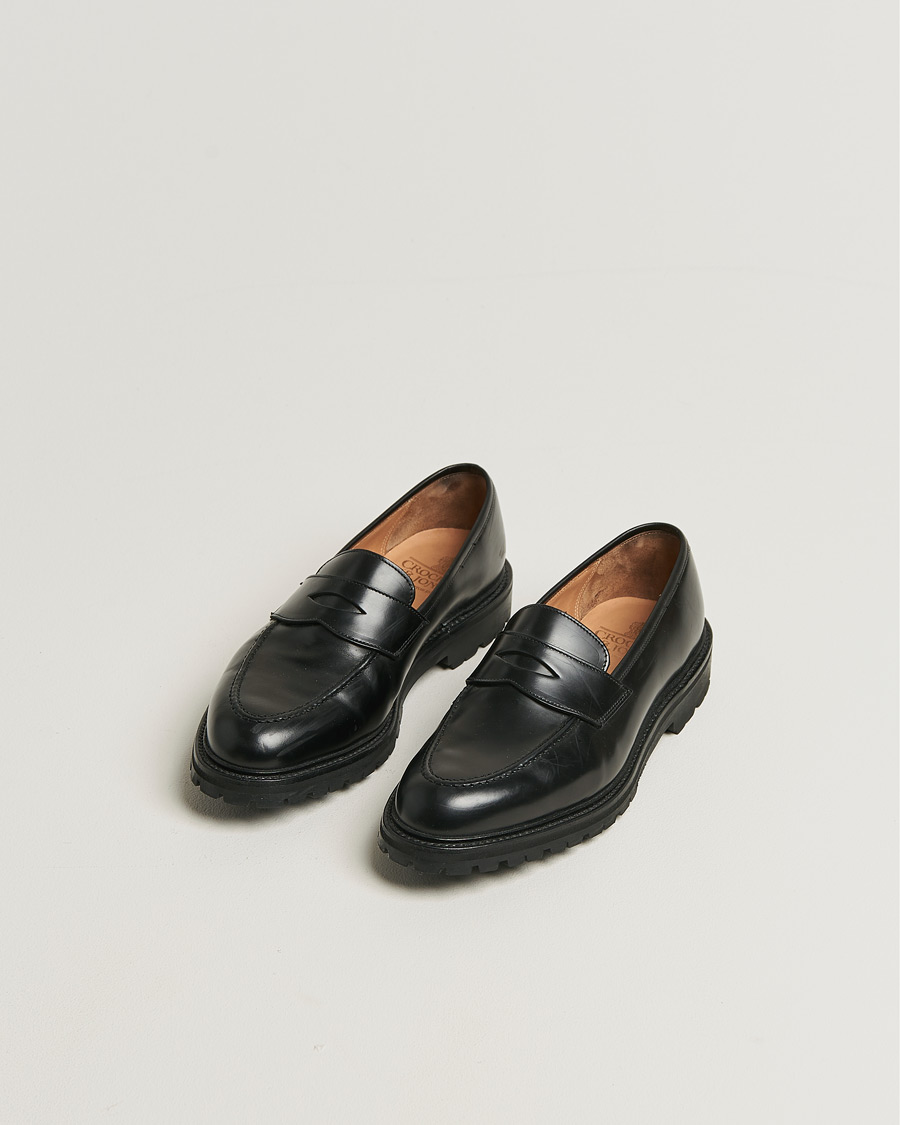 Hombres | Crockett & Jones Henley 3 Loafers Black Cavalry Calf UK8 - EU42 | Pre-owned | Crockett & Jones Henley 3 Loafers Black Cavalry Calf UK8 - EU42