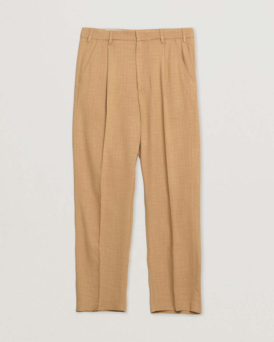 Hombres | Barena Talon Pleated Trousers Khaki | Pre-owned | Barena Talon Pleated Trousers Khaki