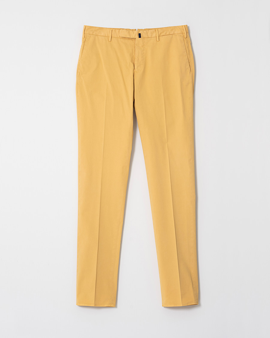 Hombres | Incotex Slim Fit Stretch Chinos Pale Yellow 50 | Pre-owned | Incotex Slim Fit Stretch Chinos Pale Yellow 50