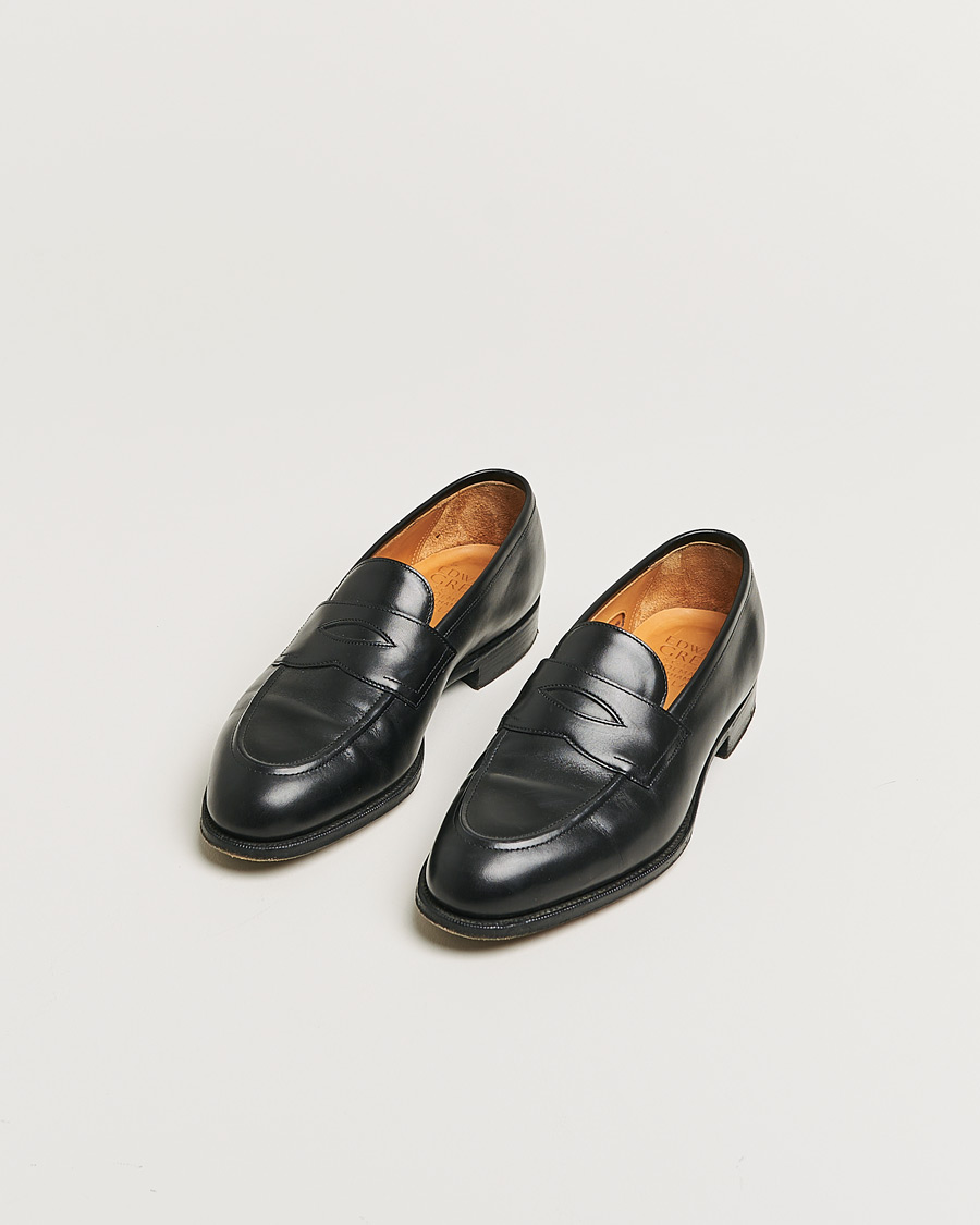 Hombres | Edward Green Piccadilly Penny Loafer Black Calf | Pre-owned | Edward Green Piccadilly Penny Loafer Black Calf