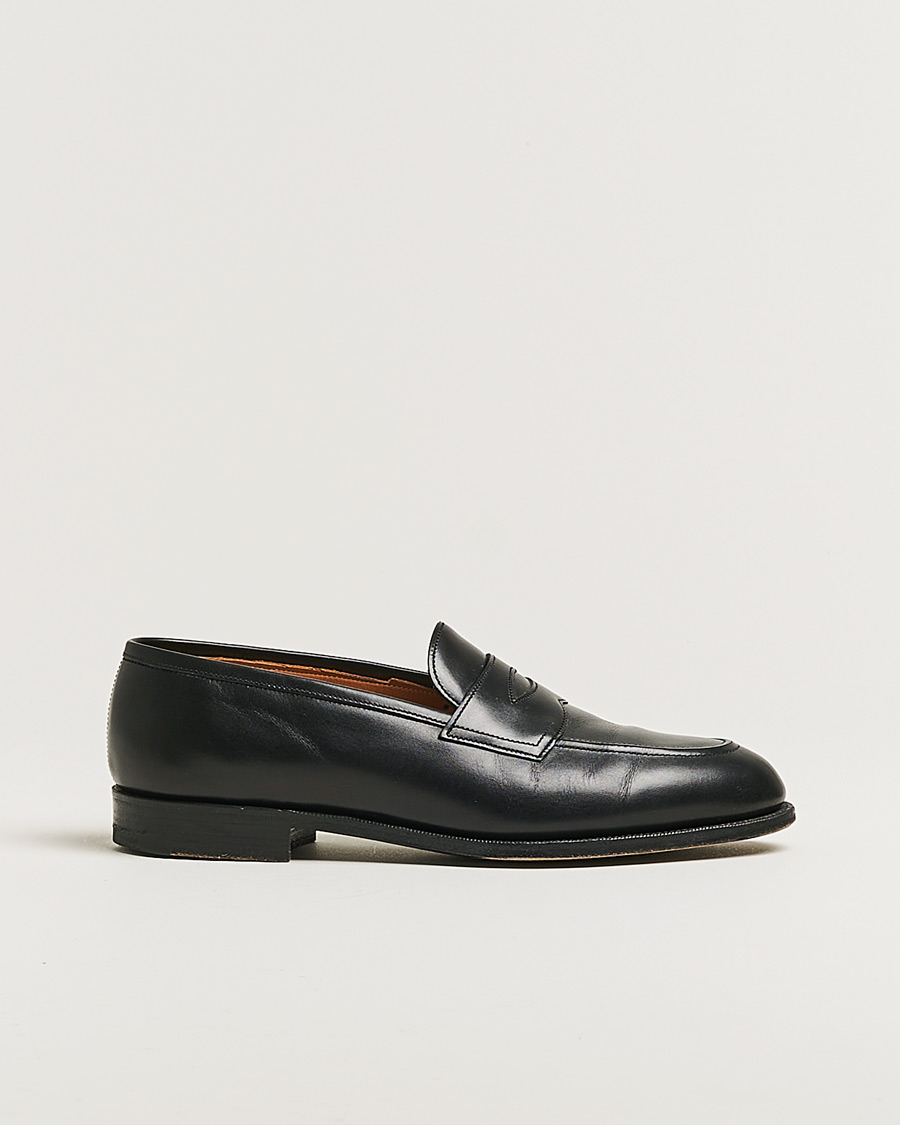 Hombres | Edward Green Piccadilly Penny Loafer Black Calf | Pre-owned | Edward Green Piccadilly Penny Loafer Black Calf