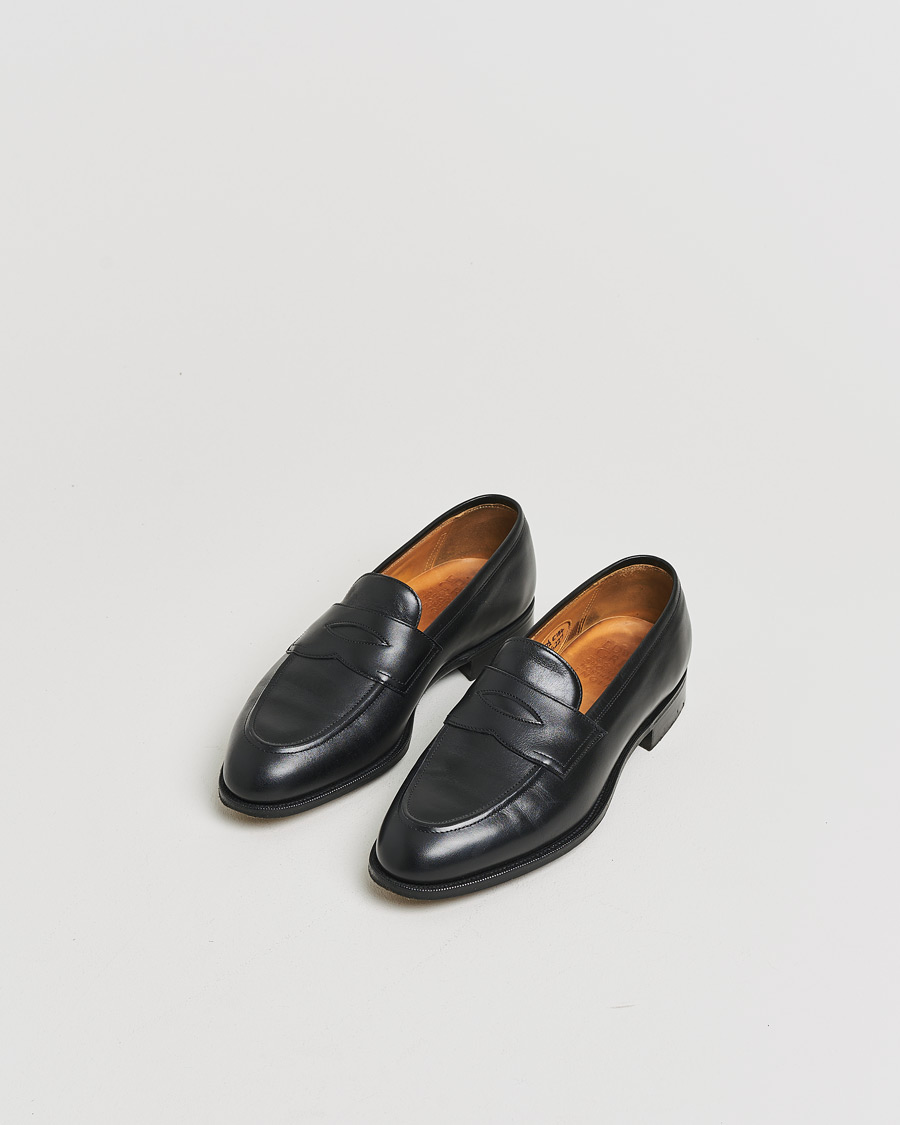 Hombres | Pre-owned Zapatos cosidos a mano | Pre-owned | Edward Green Piccadilly Penny Loafer Black Calf UK7,5 - EU41,5