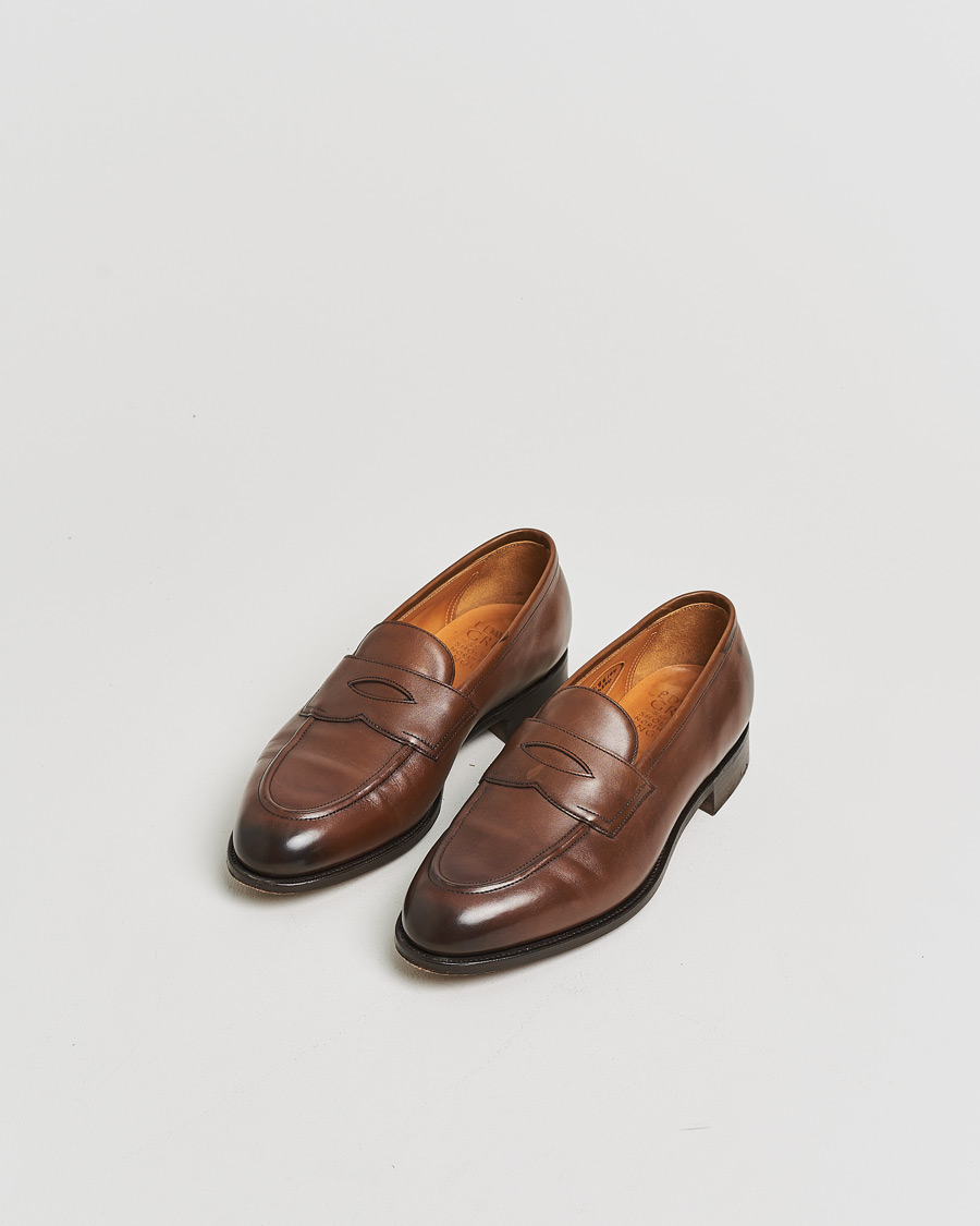 Hombres | Pre-owned Zapatos cosidos a mano | Pre-owned | Edward Green Piccadilly Penny Loafer Dark Oak Antique UK7,5 - EU41,5