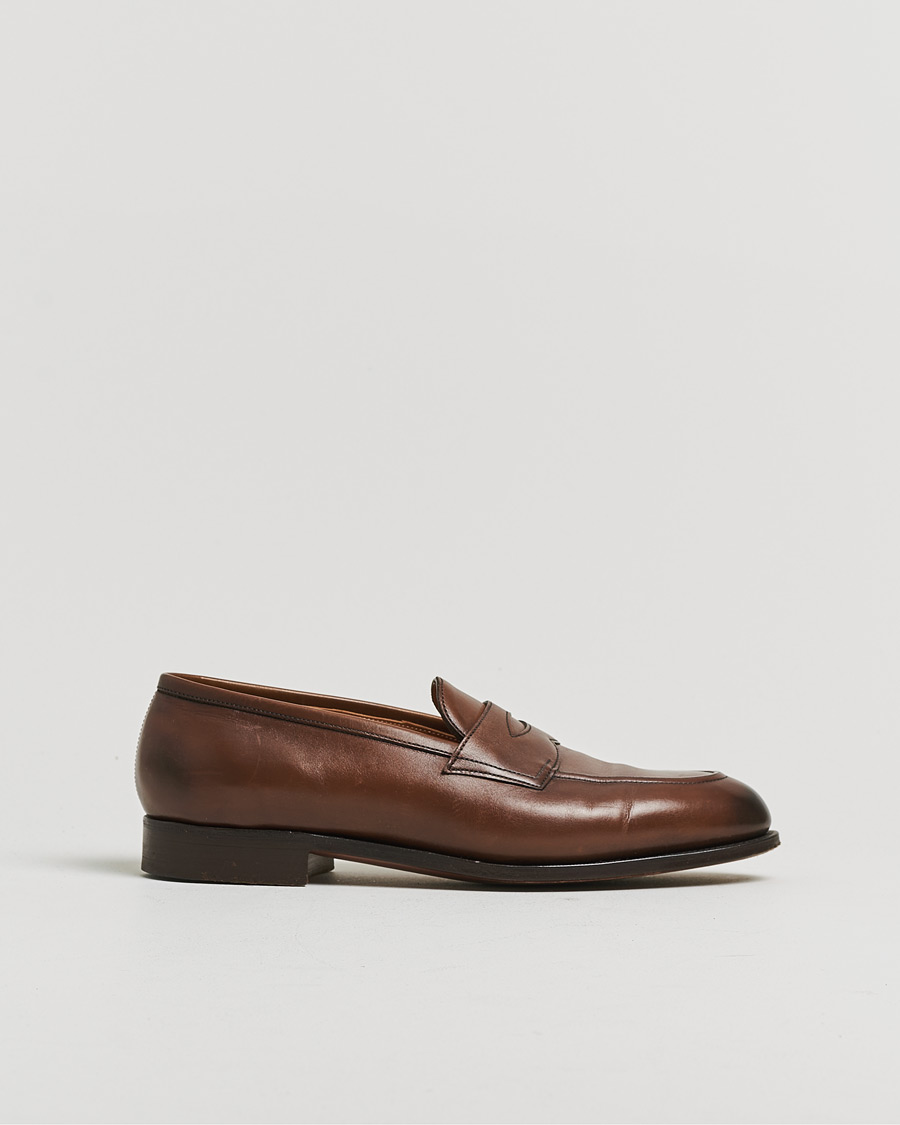 Hombres | Pre-owned Zapatos cosidos a mano | Pre-owned | Edward Green Piccadilly Penny Loafer Dark Oak Antique UK7,5 - EU41,5