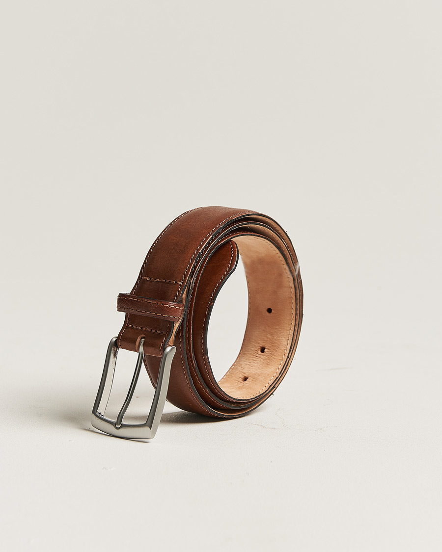 Hombres | Loake 1880 Henry Leather Belt 3,3 cm Mahogany | Pre-owned | Loake 1880 Henry Leather Belt 3,3 cm Mahogany
