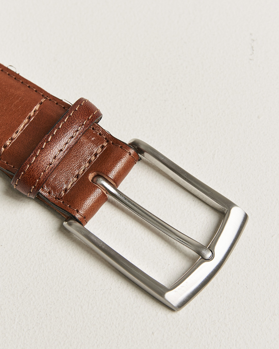 Hombres | Loake 1880 Henry Leather Belt 3,3 cm Mahogany | Pre-owned | Loake 1880 Henry Leather Belt 3,3 cm Mahogany