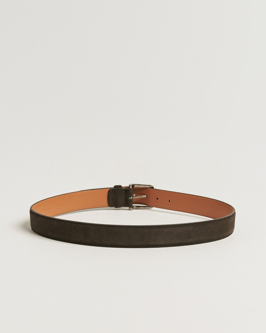 Hombres | Pre-owned Accesorios | Pre-owned | Tod's Suede 3,5 cm Belt Brown 95