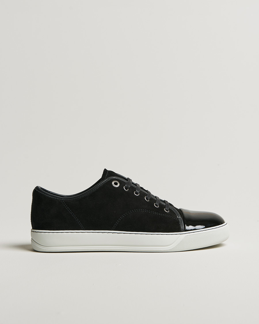 Hombres | Lanvin Patent Cap Toe Sneaker Black | Pre-owned | Lanvin Patent Cap Toe Sneaker Black
