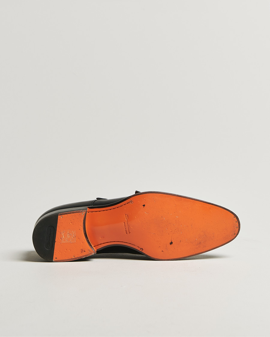 Hombres | Santoni Blake Double Monk Black Calf | Pre-owned | Santoni Blake Double Monk Black Calf