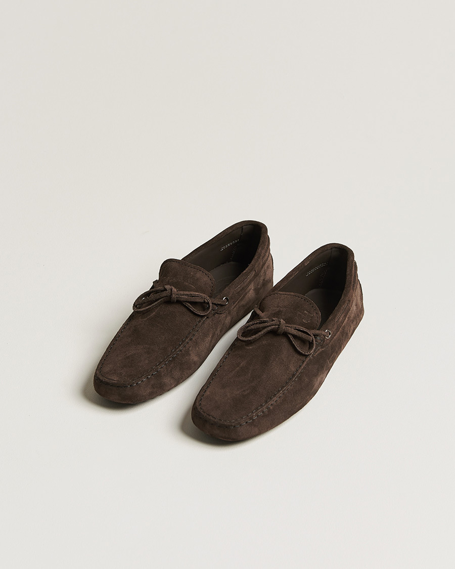 Hombres | Pre-owned Zapatos | Pre-owned | Tod's Lacetto Gommino Carshoe Dark Brown Suede UK8 - EU42