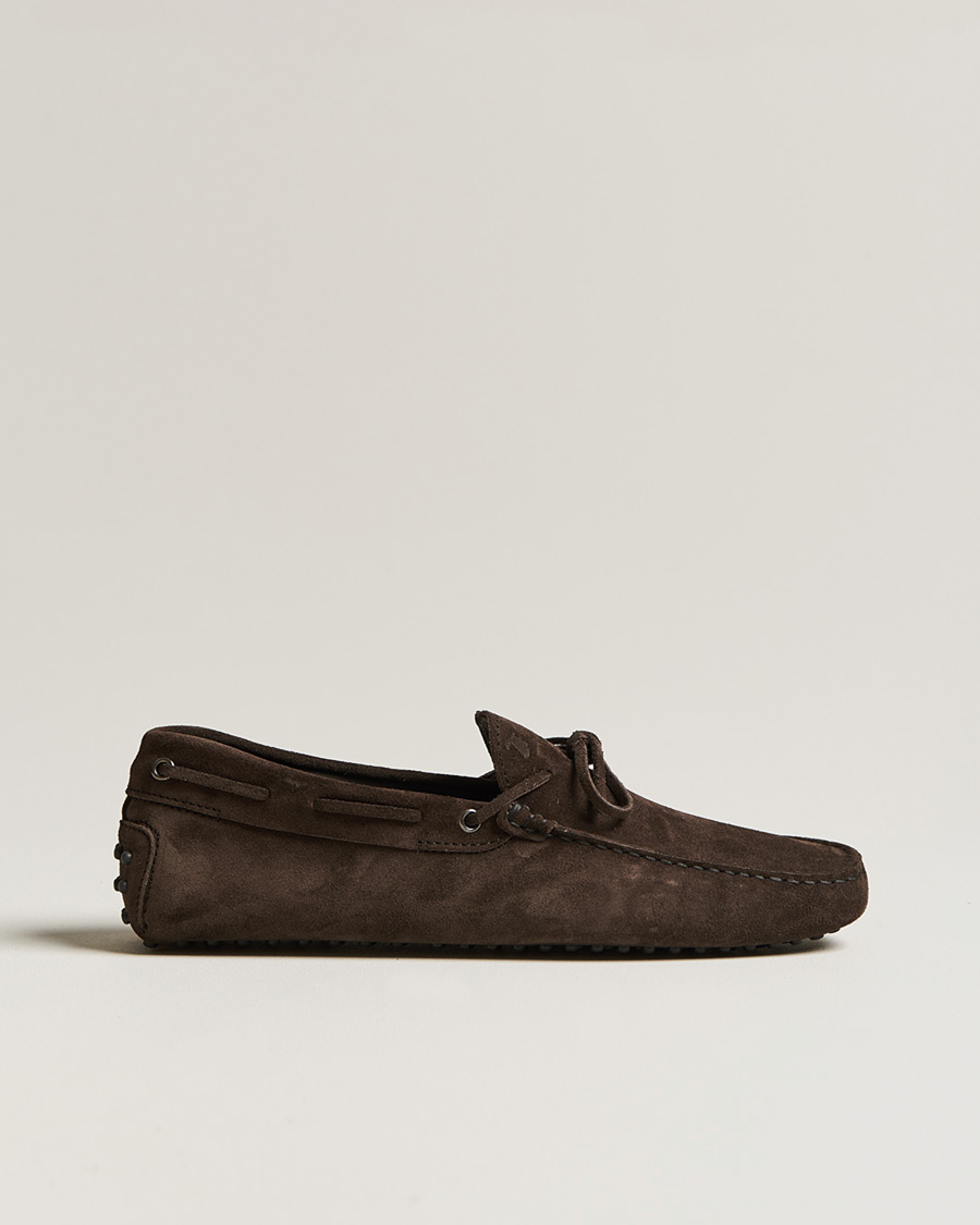 Hombres | Pre-owned Zapatos | Pre-owned | Tod's Lacetto Gommino Carshoe Dark Brown Suede UK8 - EU42