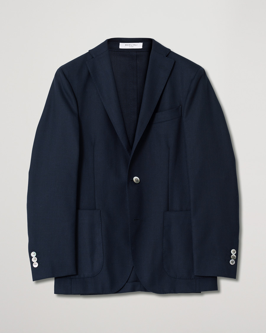 Hombres | Blazers | Pre-owned | Boglioli K Jacket Wool Hopsack Blazer Navy
