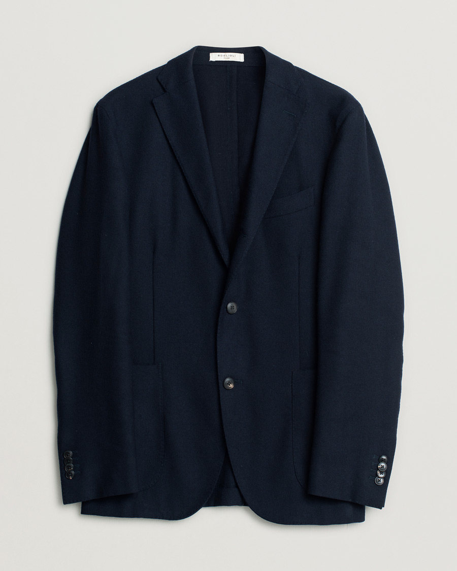 Hombres | Blazers | Pre-owned | Boglioli K Jacket Wool Hopsack Blazer Navy