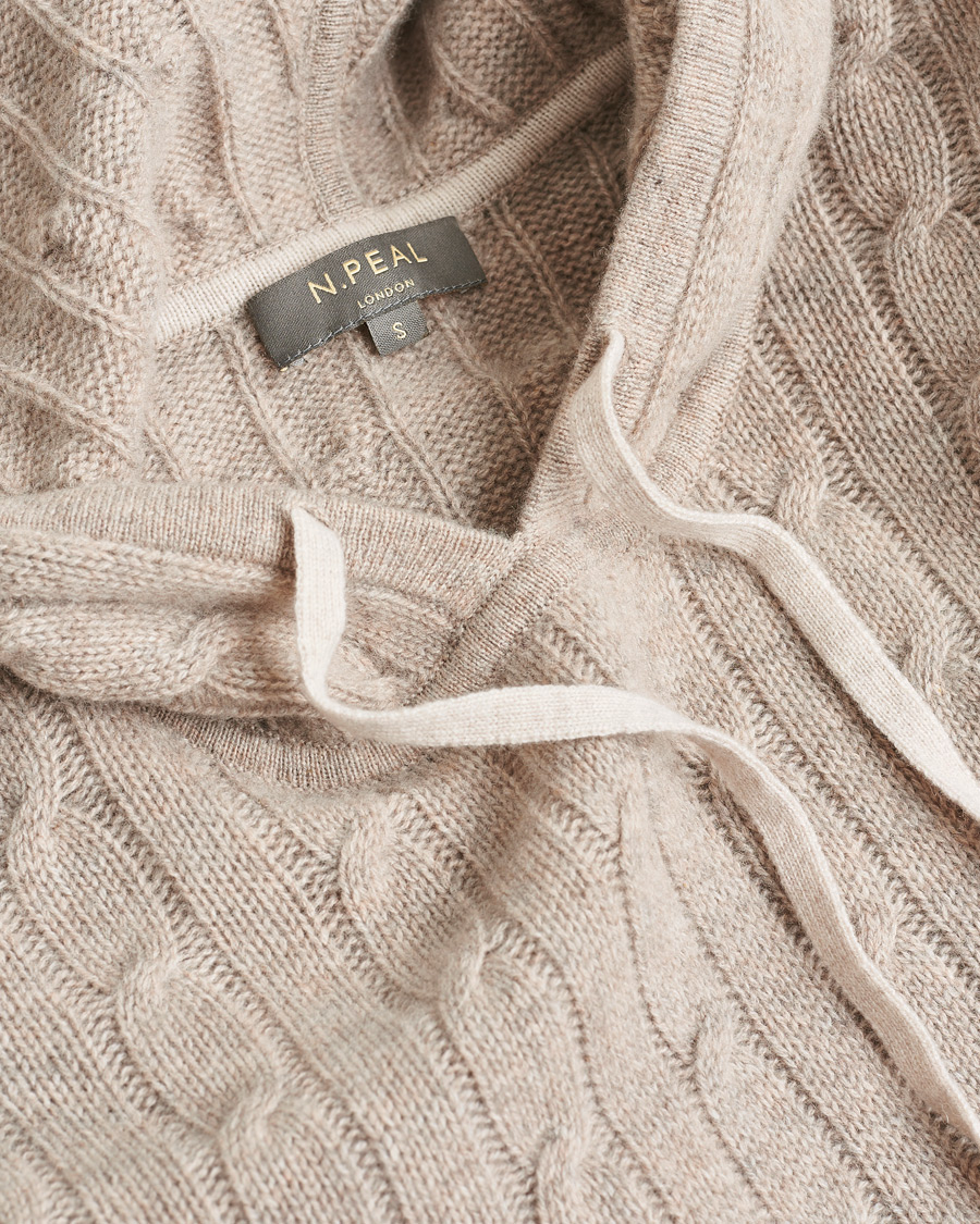 Hombres | Pre-owned Jerséis | Pre-owned | N. Peal Cable Cashmere Hoodie Beige S