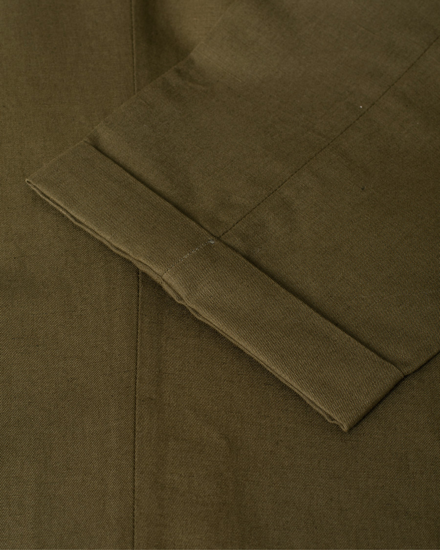 Hombres | Pantalones | Pre-owned | Briglia 1949 Easy Fit Pleated Linen/Cotton Trousers Olive