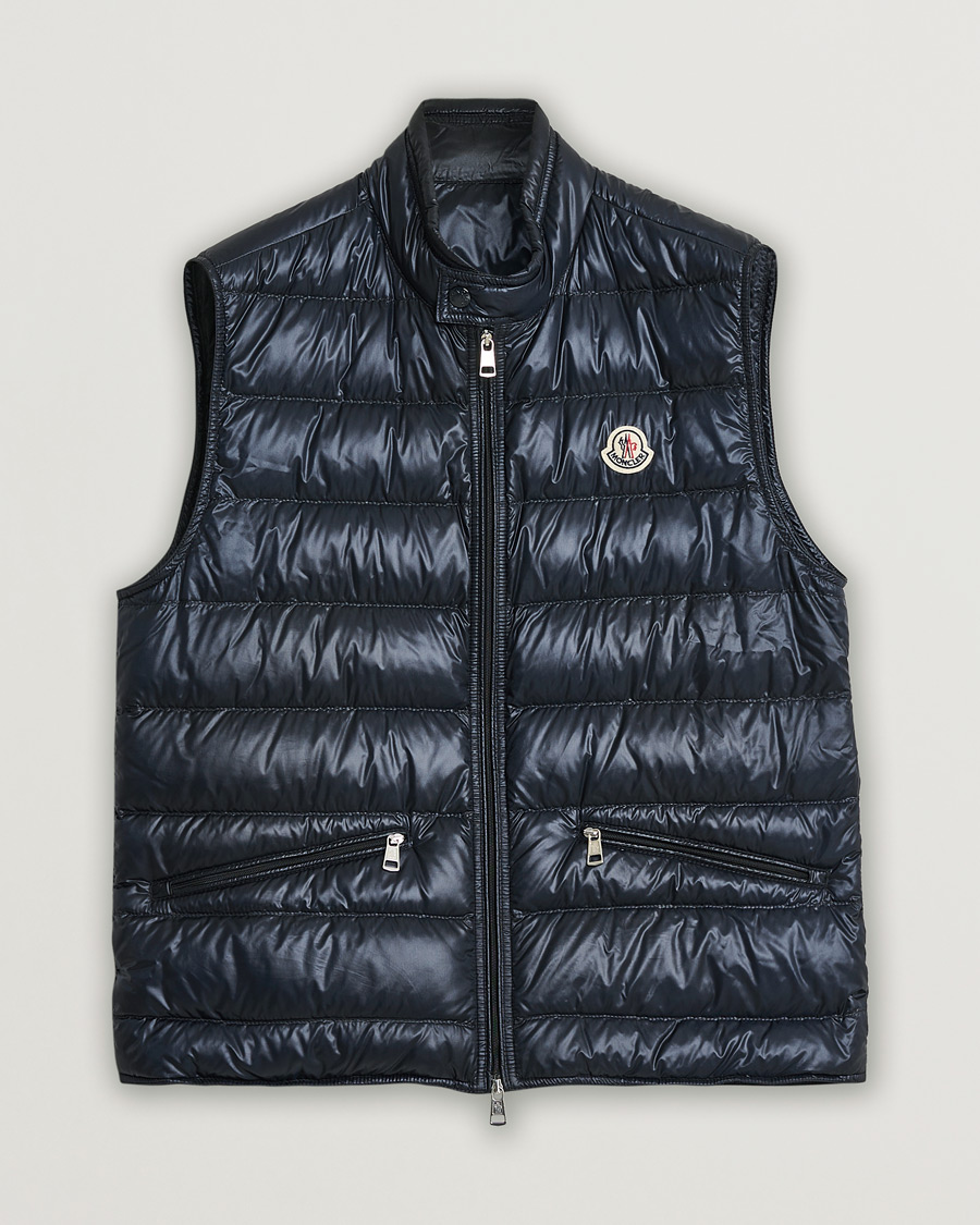 Hombres | Moncler Gui Vest Navy | Pre-owned | Moncler Gui Vest Navy