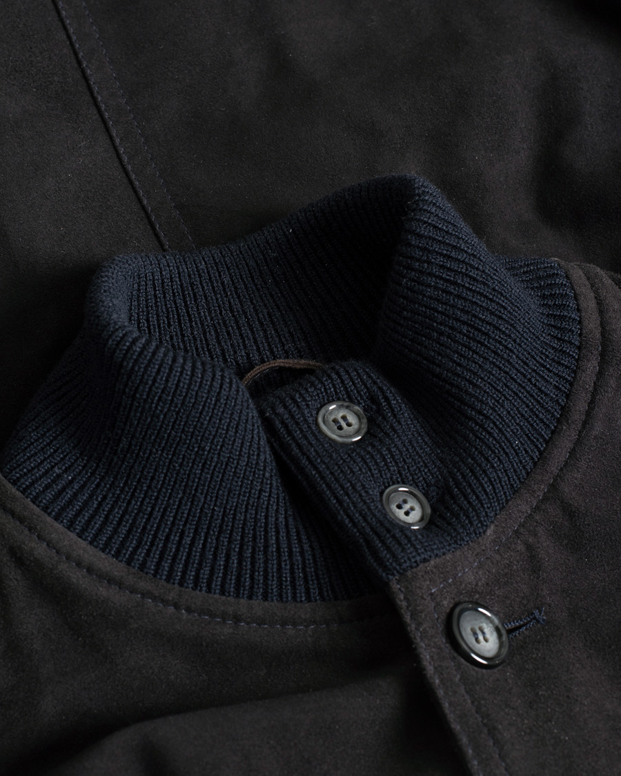 Hombres | Abrigos y chaquetas | Pre-owned | Valstar Valstarino Suede Combo Jacket Navy Suede