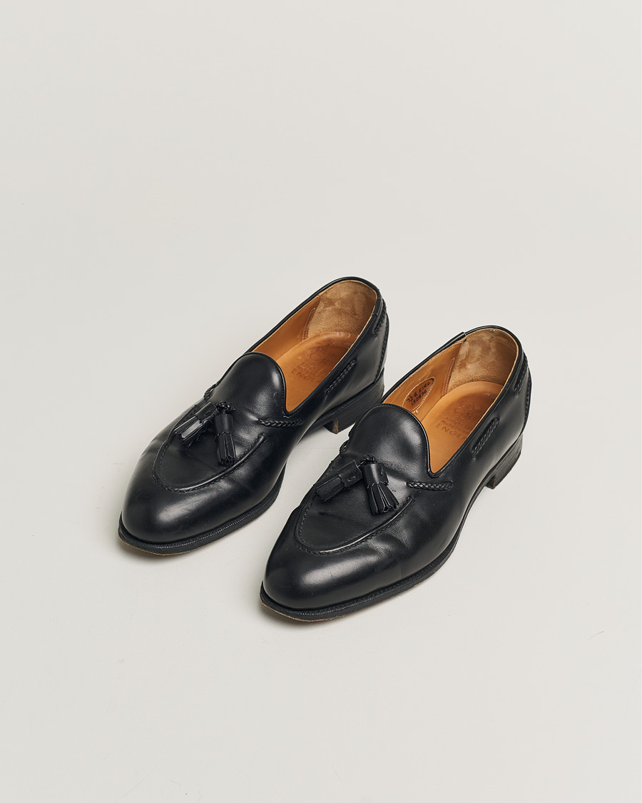 Hombres | Edward Green Belgravia Tassel Loafer Black Calf | Pre-owned | Edward Green Belgravia Tassel Loafer Black Calf