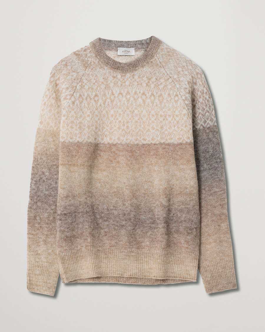 Hombres | Jerséis y prendas de punto | Pre-owned | Altea Norwegian Jacquard Alpaca Sweater Beige