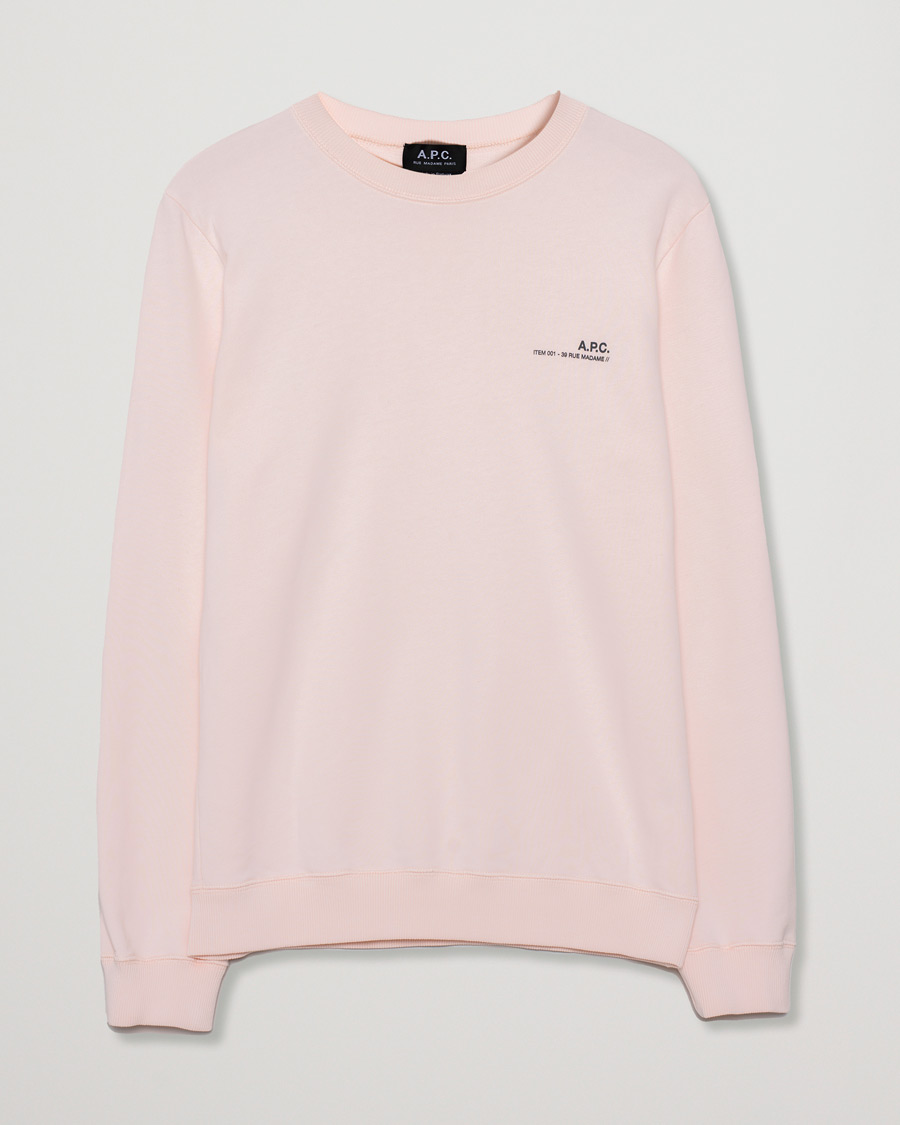 Hombres | Jerséis y prendas de punto | Pre-owned | A.P.C. Item Crew Neck Sweatshirt Pale Pink
