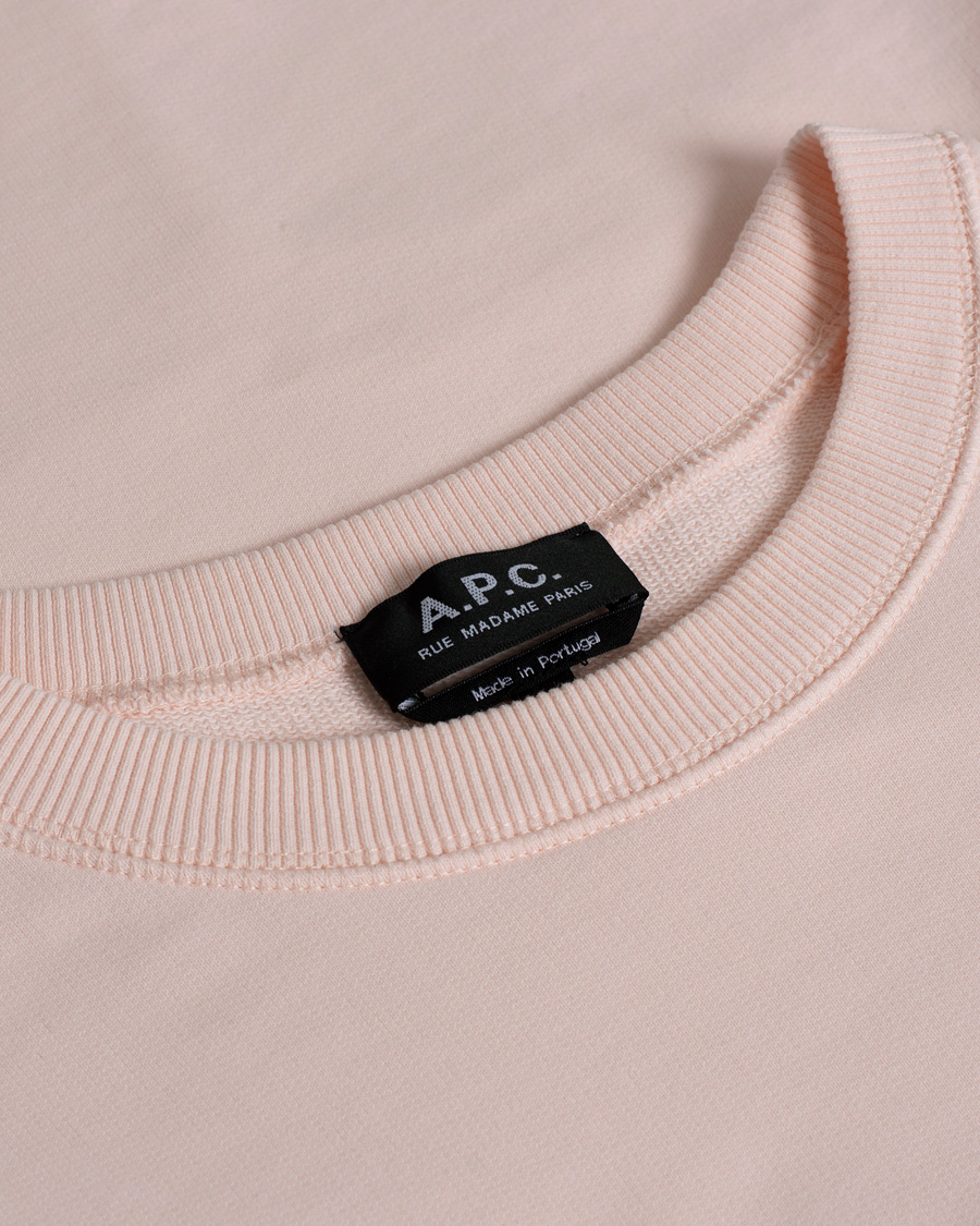Hombres | Jerséis y prendas de punto | Pre-owned | A.P.C. Item Crew Neck Sweatshirt Pale Pink