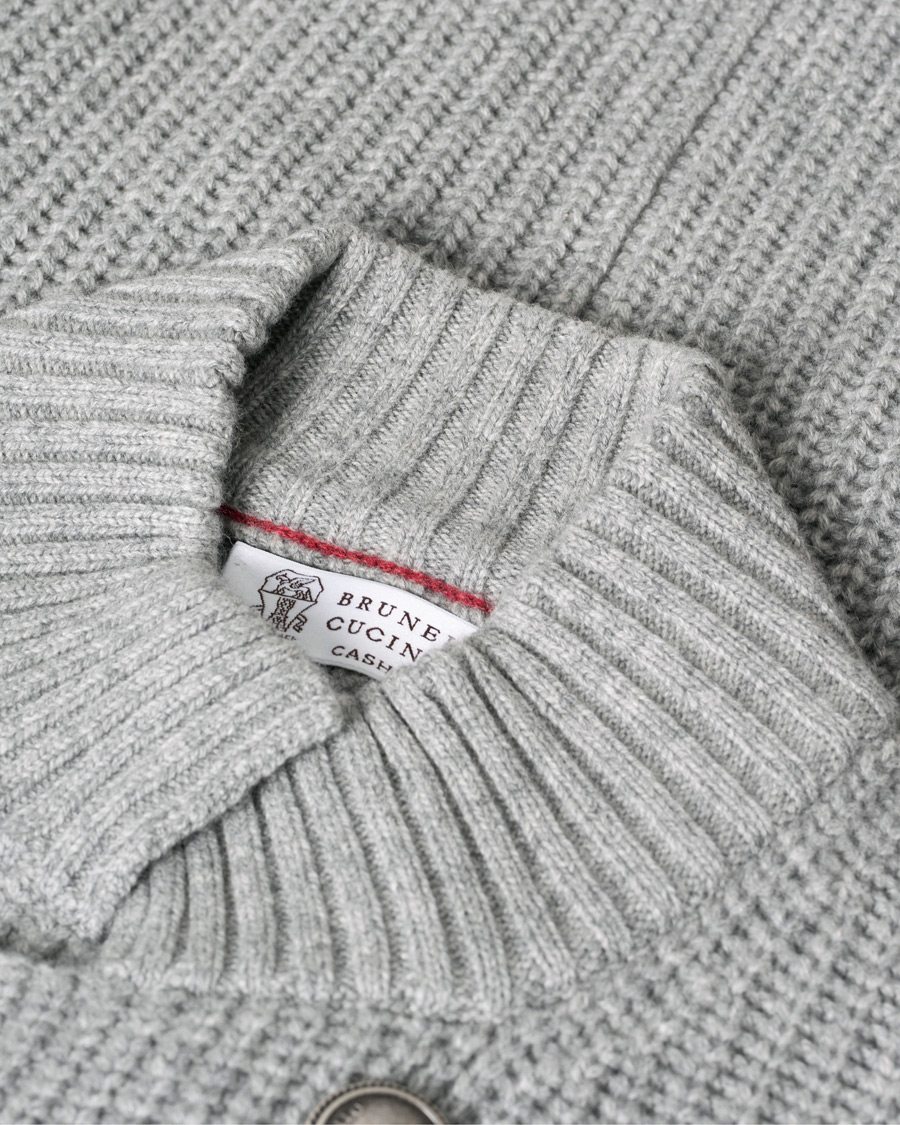 Hombres | Jerséis y prendas de punto | Pre-owned | Brunello Cucinelli Double Breasted Cashmere Cardigan Jacket Grey Melange