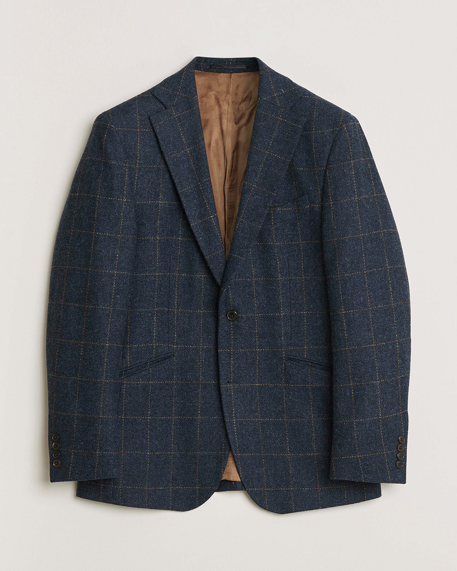 Hombres | Pre-owned Blazers | Pre-owned | Walker Slater Edward Tweed Cheked Blazer Navy UK40 - EU50