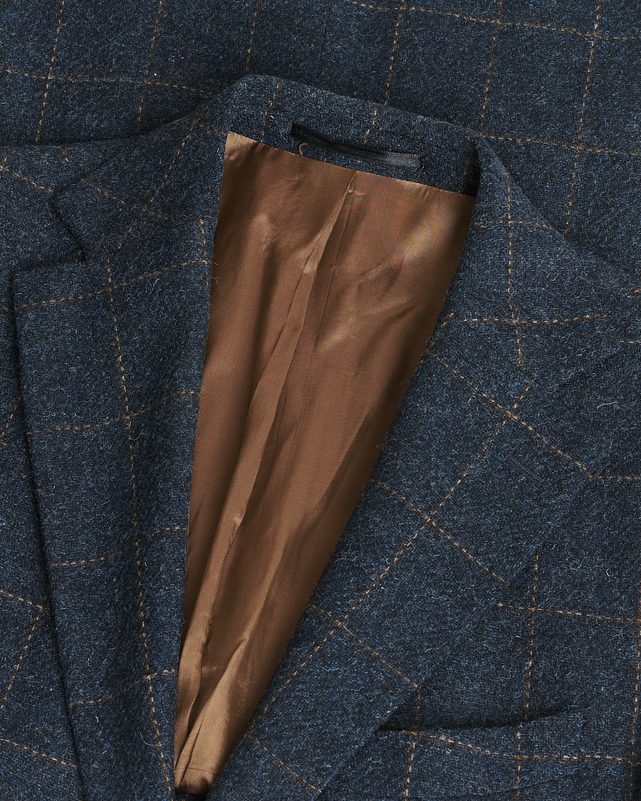 Hombres | Pre-owned Blazers | Pre-owned | Walker Slater Edward Tweed Cheked Blazer Navy UK40 - EU50