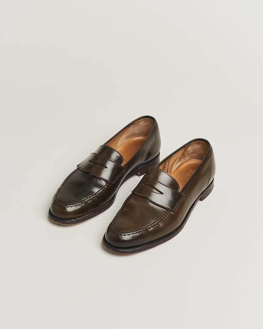 Hombres | Crockett & Jones Harvard Unlined Loafer Dark Brown Cordovan | Pre-owned | Crockett & Jones Harvard Unlined Loafer Dark Brown Cordovan