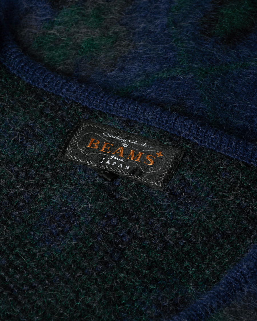 Hombres | Jerséis y prendas de punto | Pre-owned | BEAMS PLUS Botanical Jacquard Cardigan Navy