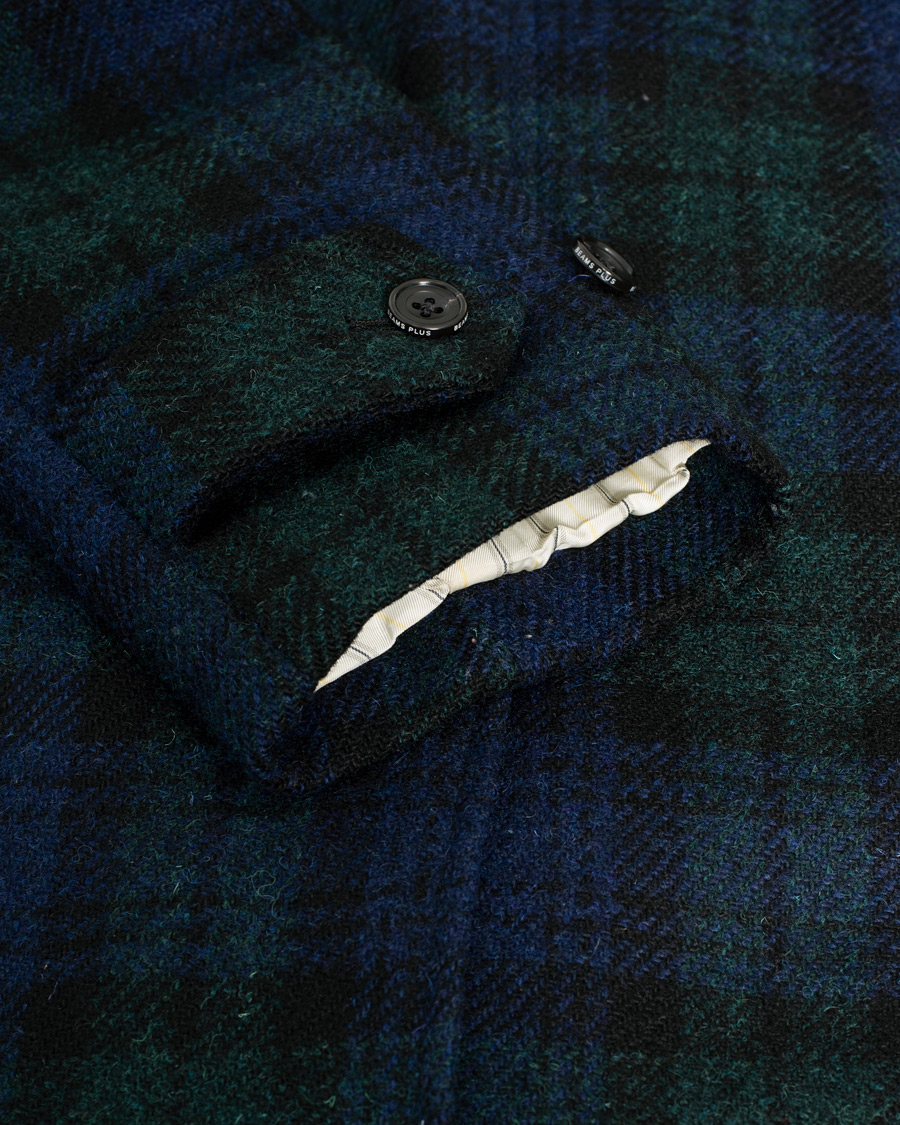 Hombres | Abrigos y chaquetas | Pre-owned | BEAMS PLUS Balmacaan Harris Tweed Coat Blackwatch