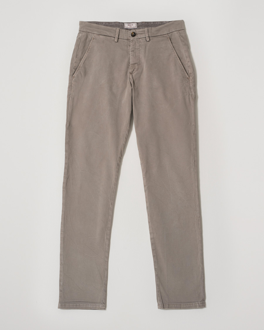 Hombres | Pantalones | Pre-owned | Briglia 1949 Slim Fit Cotton Stretch Chino Taupe