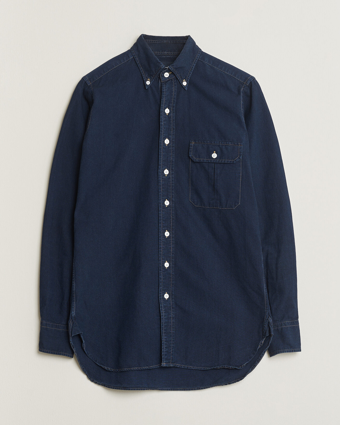 Hombres | Pre-owned Camisas | Pre-owned | Drake's The American Flap B.O Oxford Shirt Navy 15,5(39 - M)
