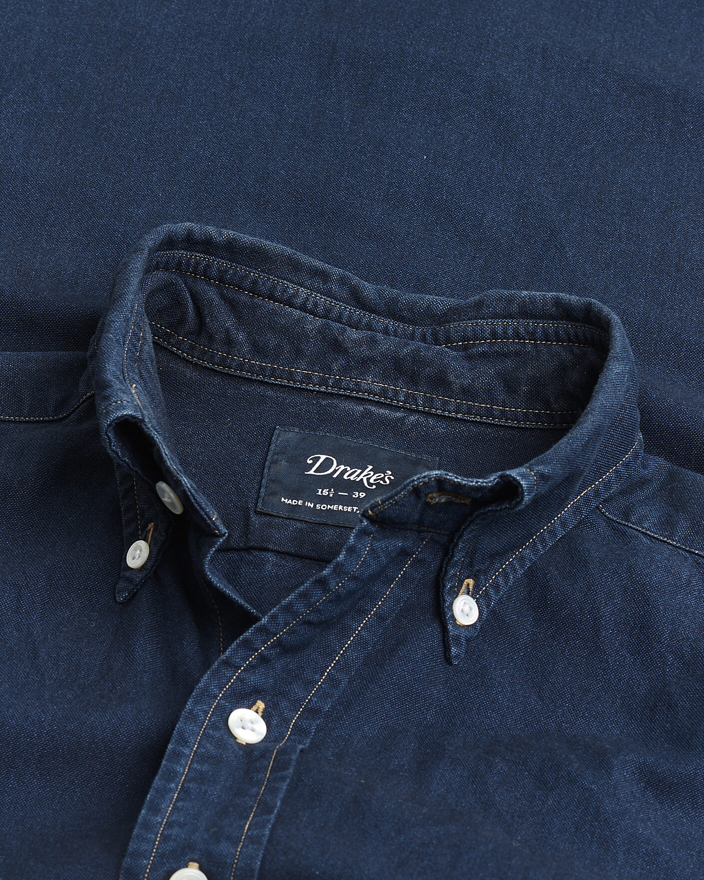 Hombres | Pre-owned Camisas | Pre-owned | Drake's The American Flap B.O Oxford Shirt Navy 15,5(39 - M)