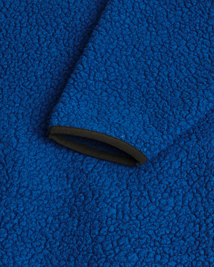 Hombres | Drake's Rib BRib Bound Fleece Jacket Blue | Pre-owned | Drake's Rib BRib Bound Fleece Jacket Blue