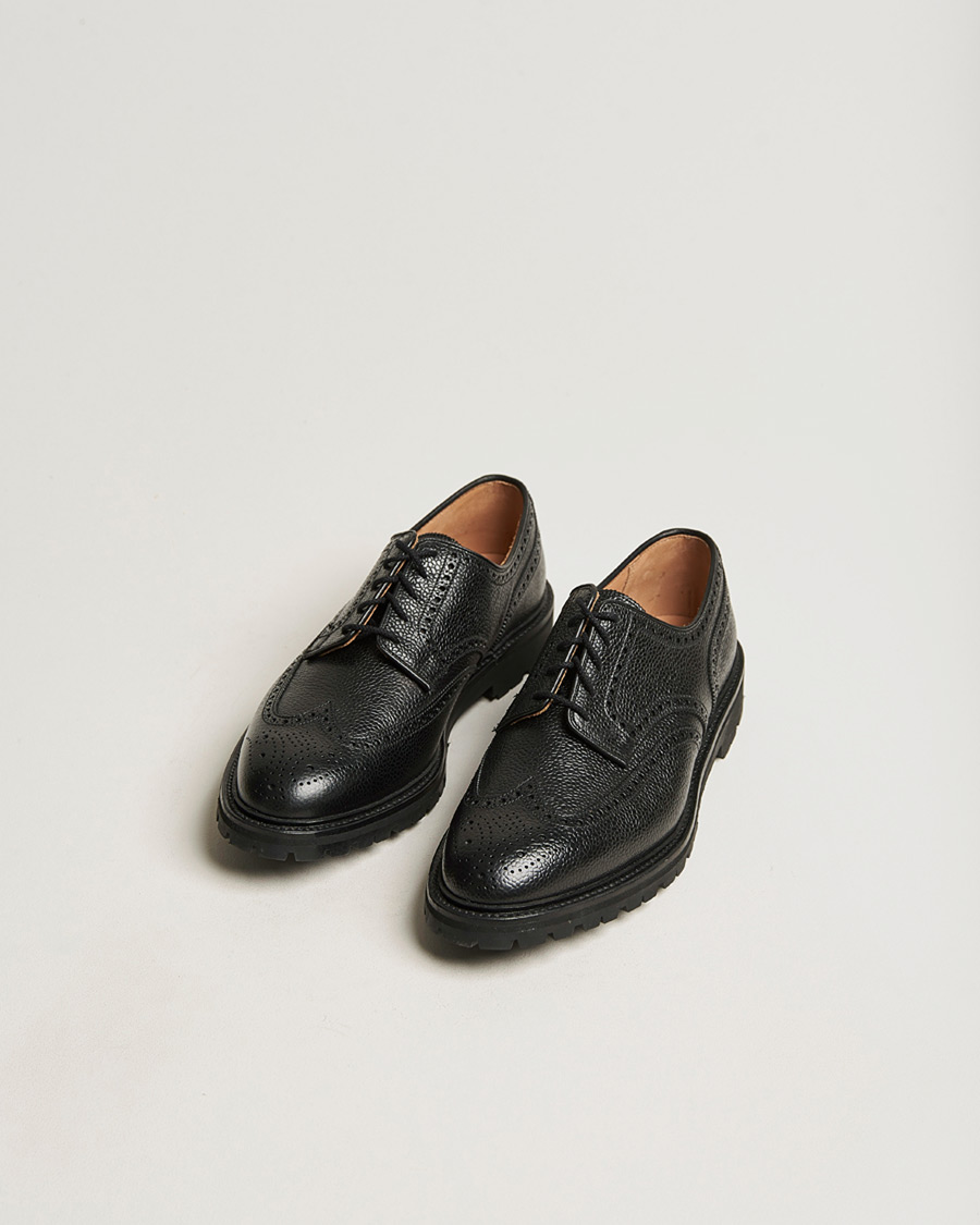 Hombres | Pre-owned Zapatos cosidos a mano | Pre-owned | Crockett & Jones Pembroke Derbys Scotch Grain Vibram Black Calf UK6,5 - EU40,5