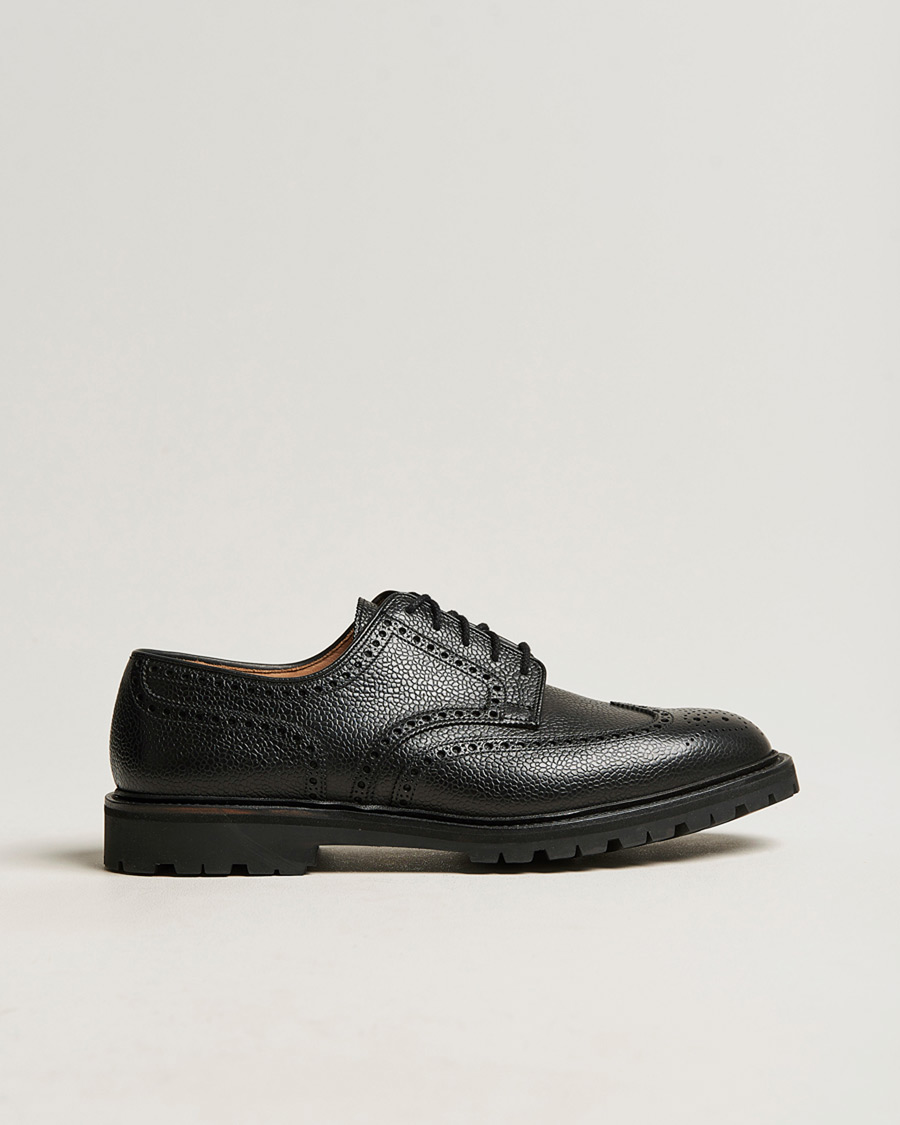 Hombres | Pre-owned Zapatos cosidos a mano | Pre-owned | Crockett & Jones Pembroke Derbys Scotch Grain Vibram Black Calf UK6,5 - EU40,5