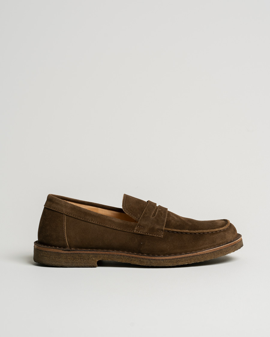 Hombres | Astorflex Mokaflex Loafer Dark Khaki Suede | Pre-owned | Astorflex Mokaflex Loafer Dark Khaki Suede