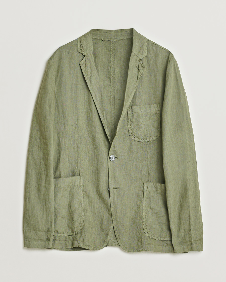 Hombres | Blazers | Pre-owned | Aspesi Samuraki Linen Blazer Military