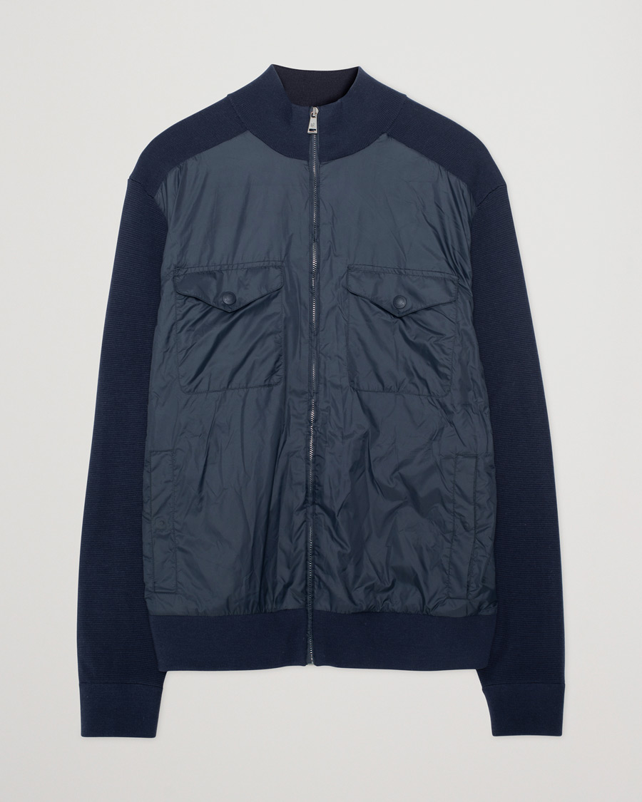 Hombres | Jerséis y prendas de punto | Pre-owned | Ralph Lauren Purple Label Hybrid Zip Sweater Classic Navy