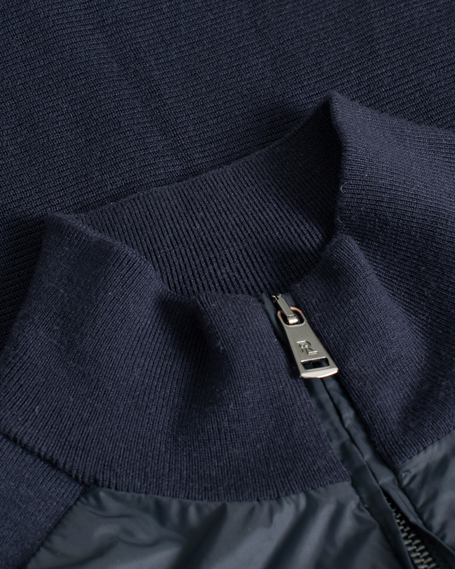 Hombres | Jerséis y prendas de punto | Pre-owned | Ralph Lauren Purple Label Hybrid Zip Sweater Classic Navy