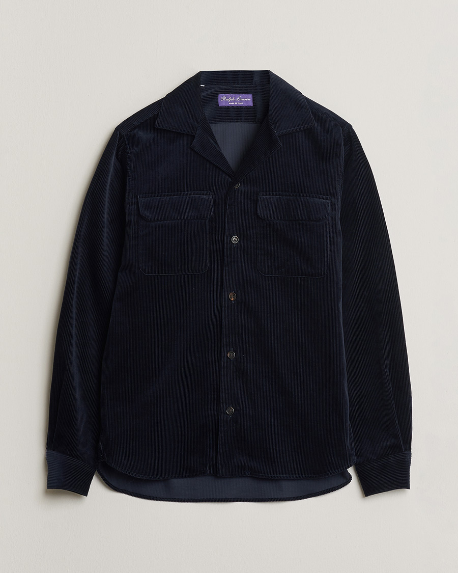 Hombres | Pre-owned Camisas | Pre-owned | Ralph Lauren Purple Label Double Pocket Overshirt Classic Navy S